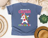 Im Ready To Crush 4th Grade Unicorn graphic tee in Blue Jean