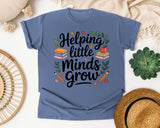 Helping Little Minds Grow graphic tee in Blue Jean