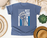 Best Dad Ever Patriot graphic tee in Blue Jean