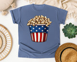 Patriotic Popcorn Bucket graphic tee in Blue Jean