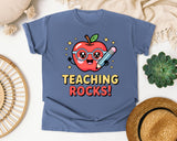 Teaching Rocks graphic tee in Blue Jean