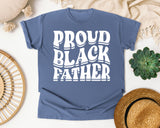 Proud Black Father White graphic tee in Blue Jean