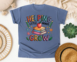 Helping Little Minds Grow Books graphic tee in Blue Jean