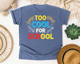 Too Cool For School Bold graphic tee in Blue Jean
