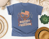 Bigfoot Freedom graphic tee in Blue Jean
