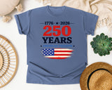 1776 2026 250 Years American Freedom graphic tee in Blue Jean