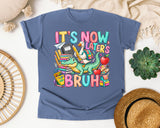 Its Now Laters Bruh Alligator graphic tee in Blue Jean