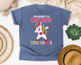 Im Ready To Crush 5th Grade Unicorn graphic tee in Blue Jean