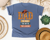 Dad The Man The Myth The Legend Orange graphic tee in Blue Jean