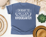 I'm Ready To Crush Kindergarten White graphic tee in Blue Jean