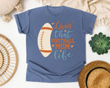 Livin That Football Mom Life Ball graphic tee in Blue Jean