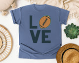 Love Football Vertical graphic tee in Blue Jean