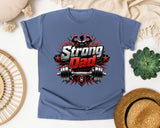 Strong Dad Weightlifting graphic tee in Blue Jean