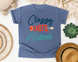 Classy Until Kickoff Navy graphic tee in Blue Jean