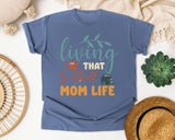Living That Football Mom Life Helmet graphic tee in Blue Jean