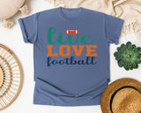 Live Love Football graphic tee in Blue Jean