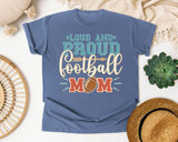 Loud And Proud Football Mom graphic tee in Blue Jean