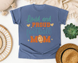 Loud And Proud Football Mom Script graphic tee in Blue Jean