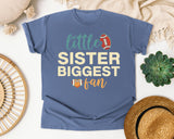 Little Sister Biggest Fan Bold graphic tee in Blue Jean