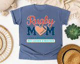 Rugby Mom Like A Normal Mom But Louder And Prouder graphic tee in Blue Jean