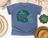 Its The Most Wonderful Time Of The Year Helmet graphic tee in Blue Jean