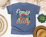 Crazy Football Lady Rainbow graphic tee in Blue Jean