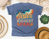 Little Sister Biggest Fan Rainbow graphic tee in Blue Jean