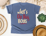 Lets Do This Boys Cream graphic tee in Blue Jean