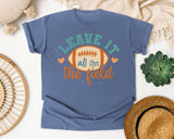 Leave It All On The Field Teal graphic tee in Blue Jean