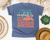 I Teach My Kids To Tackle And Score graphic tee in Blue Jean