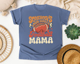 Somebodys Loud Mouth Football Mama graphic tee in Blue Jean