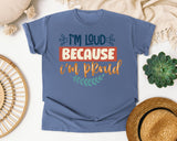 Im Loud Because Im Proud Boxed graphic tee in Blue Jean