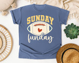 Sunday Funday Football Heart graphic tee in Blue Jean
