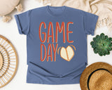 Game Day Heart Ball graphic tee in Blue Jean