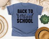 Back To Virtual School graphic tee in Blue Jean