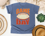 Game Day Orange Bold graphic tee in Blue Jean