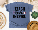 Teach Love Inspire Coffee graphic tee in Blue Jean
