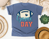 Game Day Ball Heart graphic tee in Blue Jean