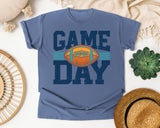 Game Day Navy Stripes graphic tee in Blue Jean