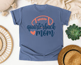 Quarterback Mom graphic tee in Blue Jean