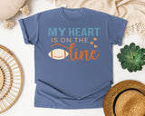 My Heart Is On The Line graphic tee in Blue Jean