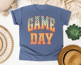 Game Day Checkered graphic tee in Blue Jean