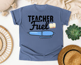 Teacher Fuel Pen graphic tee in Blue Jean