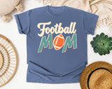 Football Mom Retro Bold graphic tee in Blue Jean