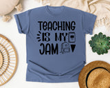 Teaching Is My Jam Backpack graphic tee in Blue Jean