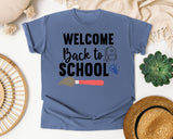 Welcome Back To School Paintbrush graphic tee in Blue Jean