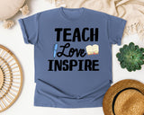 Teach Love Inspire Book graphic tee in Blue Jean
