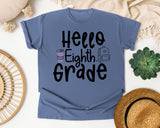 Hello Eighth Grade graphic tee in Blue Jean