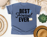 Best Principal Ever graphic tee in Blue Jean