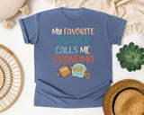 My Favorite Player Calls Me Grandma Pastel graphic tee in Blue Jean